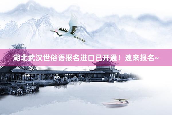 湖北武汉世俗语报名进口已开通！速来报名~